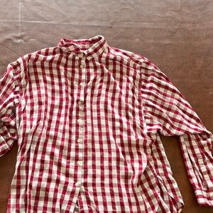 LOFT Red and White Checkered Ladies Shirt